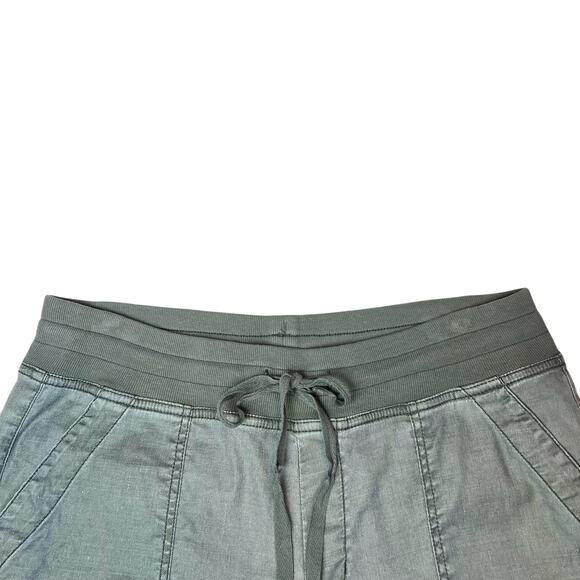 Level 99 Women's Linen Blend Pull-On Drawstring Army Green Joggers Pants Sz M - Picture 4 of 13